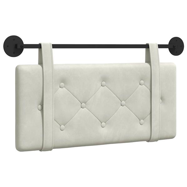 Grote foto vidaxl hangend hoofdeinde wandgemonteerd cr me 100 x 55 x 5 cm fluweel antiek en kunst stoelen en banken