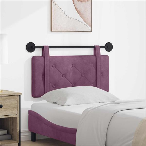 Grote foto vidaxl hangend hoofdeinde wandgemonteerd paars 90 x 55 x 5 cm fluweel antiek en kunst stoelen en banken