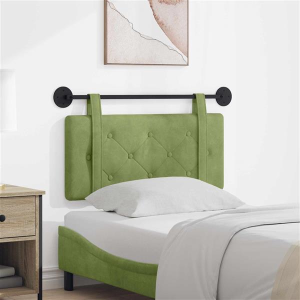Grote foto vidaxl hangend hoofdeinde lichtgroen 90 x 55 x 5 cm fluweel antiek en kunst stoelen en banken