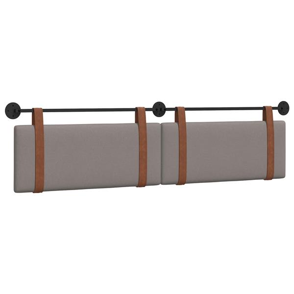 Grote foto vidaxl hangend hoofdeinde effen taupe 210 x 55 x 5 cm antiek pu antiek en kunst stoelen en banken