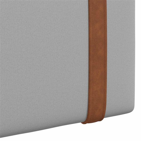 Grote foto vidaxl hangend hoofdeinde effen wolkengrijs 210 x 55 x 5 cm antiek pu antiek en kunst stoelen en banken