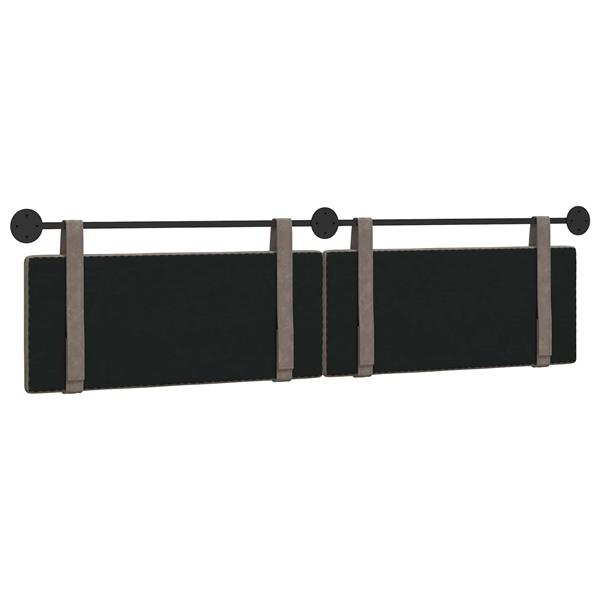 Grote foto vidaxl hangend hoofdeinde effen grijs 210 x 55 x 5 cm antiek pu antiek en kunst stoelen en banken