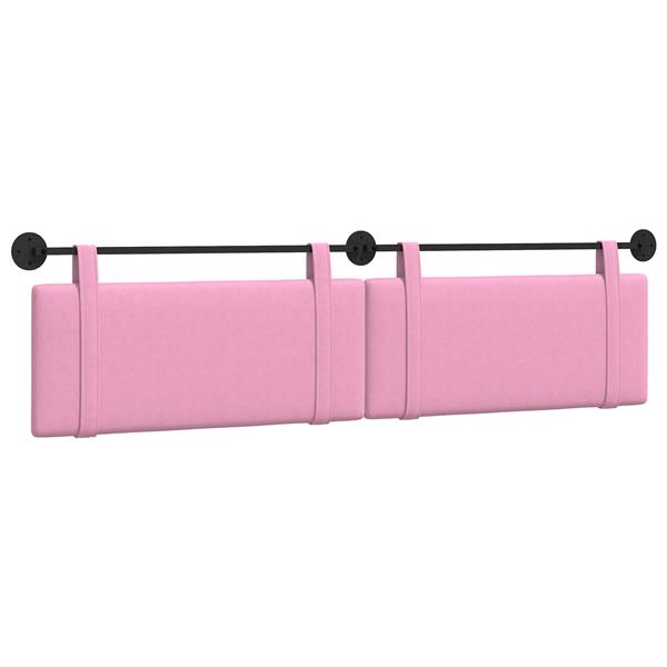 Grote foto vidaxl hangend hoofdeinde wandgemonteerd roze 210 x 55 x 5 cm stof antiek en kunst stoelen en banken