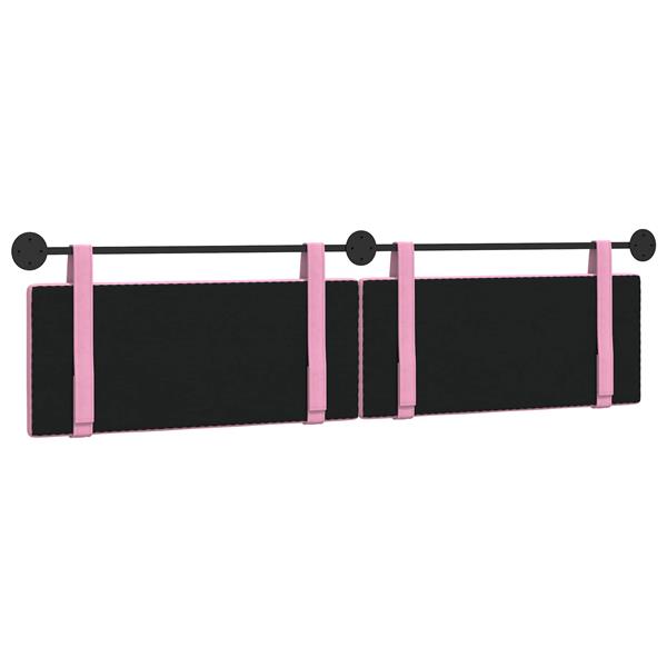 Grote foto vidaxl hangend hoofdeinde wandgemonteerd roze 210 x 55 x 5 cm stof antiek en kunst stoelen en banken