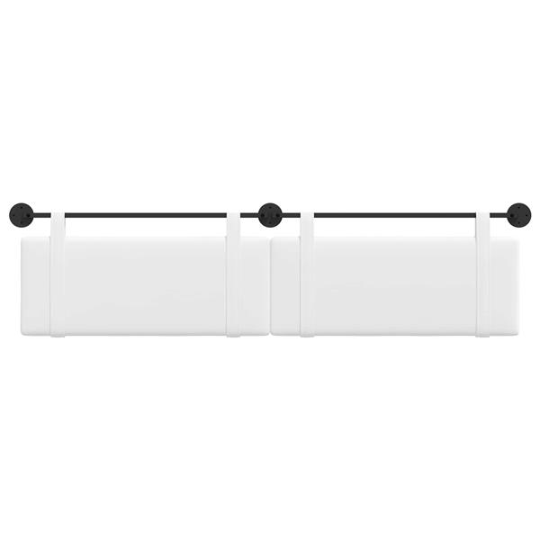 Grote foto vidaxl hangend hoofdeinde wandgemonteerd wit 210 x 55 x 5 cm stof antiek en kunst stoelen en banken