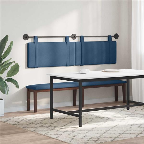 Grote foto vidaxl hangend hoofdeinde blauw stof antiek en kunst stoelen en banken