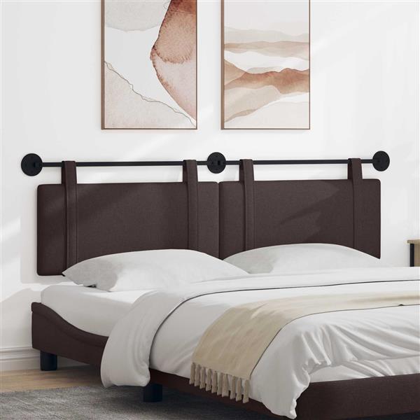 Grote foto vidaxl hangend hoofdeinde effen donkerbruin 170 x 55 x 5 cm stof antiek en kunst stoelen en banken