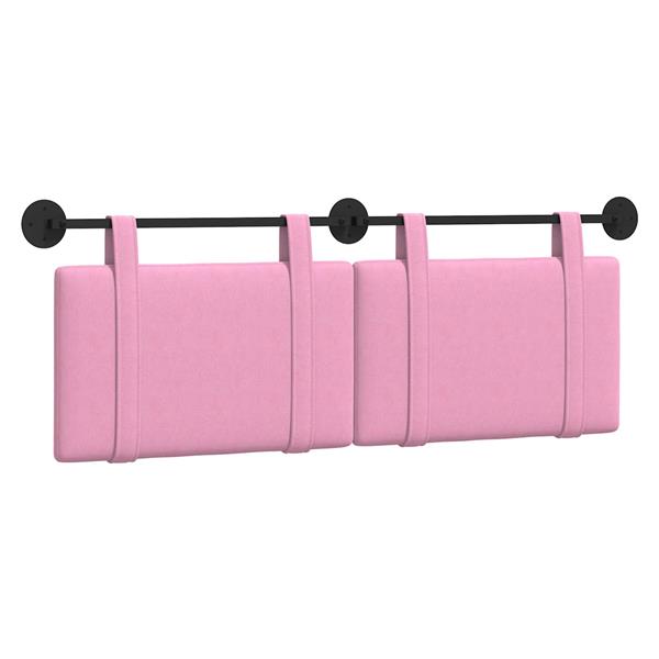 Grote foto vidaxl hangend hoofdeinde wandgemonteerd roze 150 x 55 x 5 cm stof antiek en kunst stoelen en banken