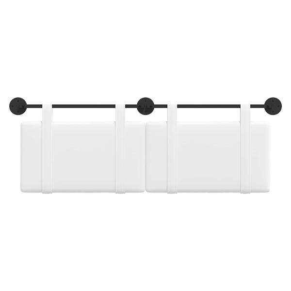 Grote foto vidaxl hangend hoofdeinde wandgemonteerd wit 150 x 55 x 5 cm stof antiek en kunst stoelen en banken