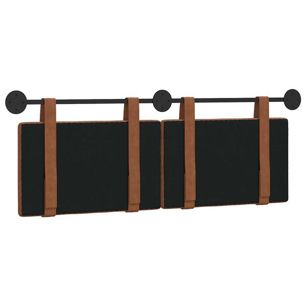 Grote foto vidaxl hangend hoofdeinde effen bruin 130 x 55 x 5 cm antiek pu antiek en kunst stoelen en banken