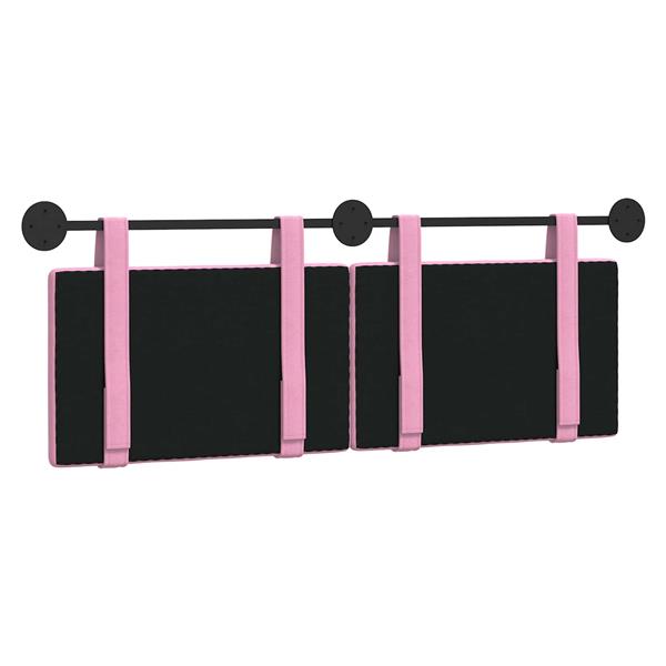 Grote foto vidaxl hangend hoofdeinde wandgemonteerd roze 130 x 55 x 5 cm stof antiek en kunst stoelen en banken