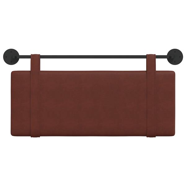 Grote foto vidaxl hangend hoofdeinde glanzend bruin 110 x 55 x 5 cm antiek pu antiek en kunst stoelen en banken