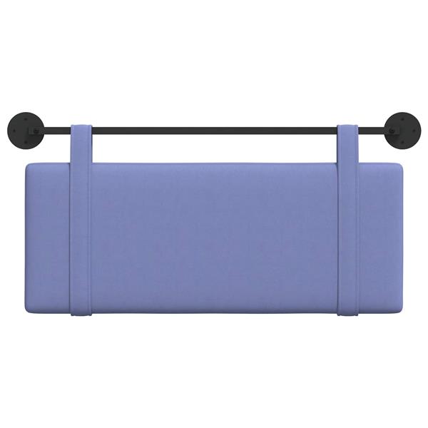 Grote foto vidaxl hangend hoofdeinde effen jeans blauw 110 x 55 x 5 cm stof antiek en kunst stoelen en banken