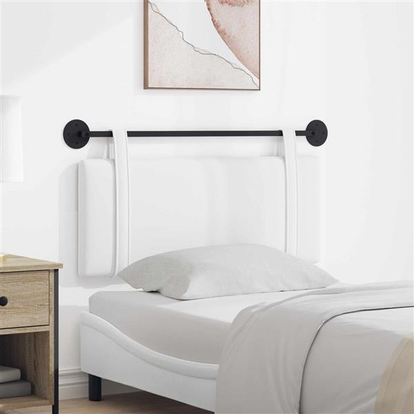 Grote foto vidaxl hangend hoofdeinde wandgemonteerd wit 110 x 55 x 5 cm stof antiek en kunst stoelen en banken