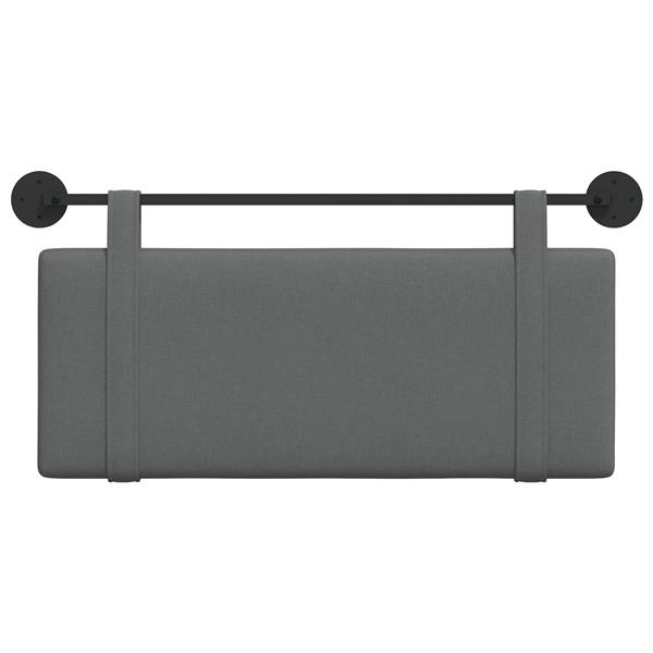 Grote foto vidaxl hangend hoofdeinde effen donkergrijs 110 x 55 x 5 cm stof antiek en kunst stoelen en banken