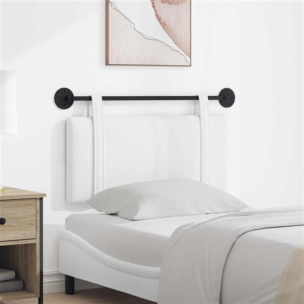 Grote foto vidaxl hangend hoofdeinde wandgemonteerd wit 100 x 55 x 5 cm stof antiek en kunst stoelen en banken