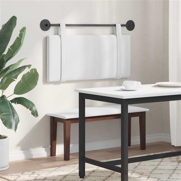 Grote foto vidaxl hangend hoofdeinde wandgemonteerd wit 100 x 55 x 5 cm stof antiek en kunst stoelen en banken