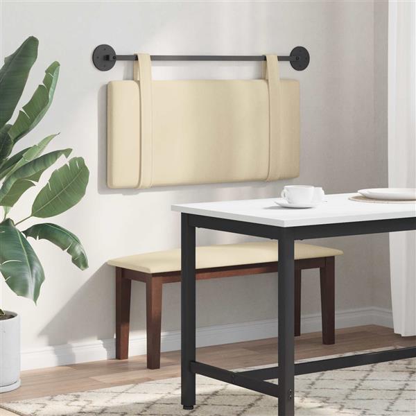 Grote foto vidaxl hangend hoofdeinde wandgemonteerd cr me 100 x 55 x 5 cm stof antiek en kunst stoelen en banken