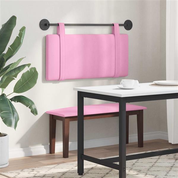 Grote foto vidaxl hangend hoofdeinde wandgemonteerd roze 90 x 55 x 5 cm stof antiek en kunst stoelen en banken