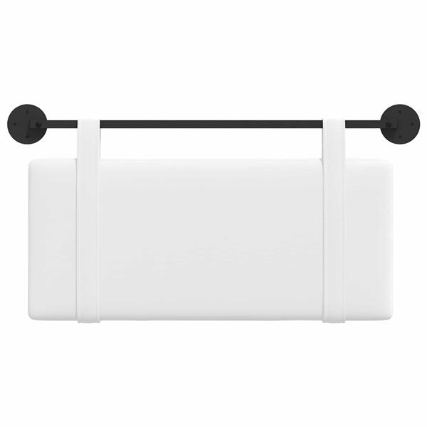 Grote foto vidaxl hangend hoofdeinde wandgemonteerd effen wit 90 x 55 x 5 cm stof antiek en kunst stoelen en banken