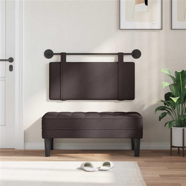 Grote foto vidaxl hangend hoofdeinde effen donkerbruin 90 x 55 x 5 cm stof antiek en kunst stoelen en banken