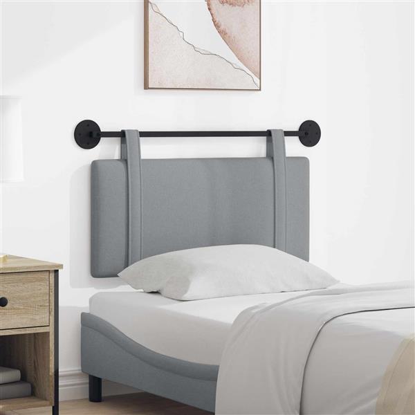 Grote foto vidaxl hangend hoofdeinde effen lichtgrijs 90 x 55 x 5 cm stof antiek en kunst stoelen en banken