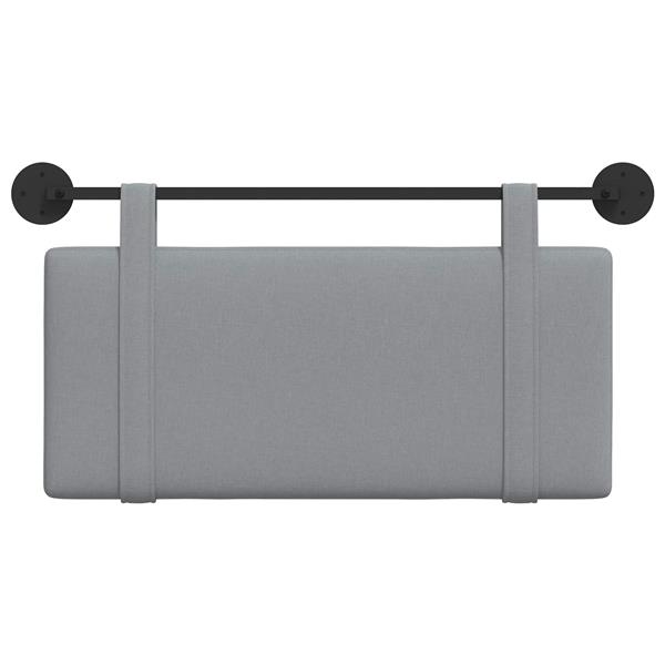 Grote foto vidaxl hangend hoofdeinde effen lichtgrijs 90 x 55 x 5 cm stof antiek en kunst stoelen en banken