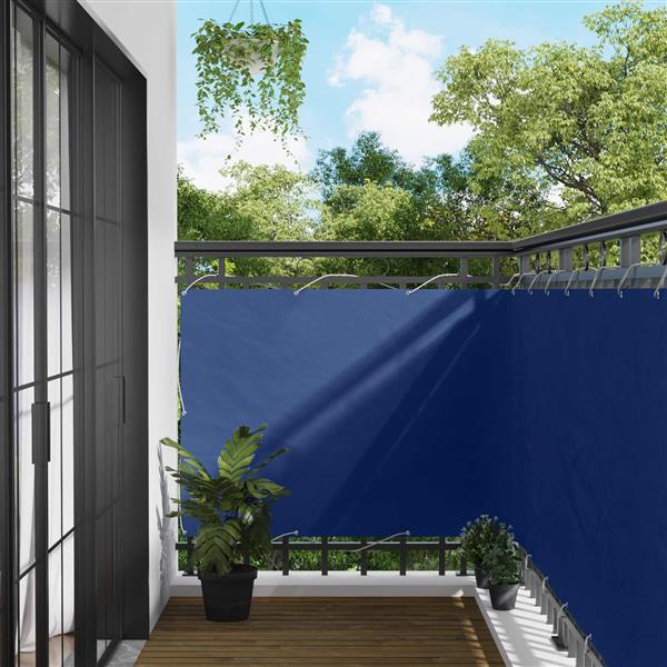 Grote foto vidaxl balkon scherm blauw 120 x 200 cm pu gecoat oxford alu tuin en terras overige tuin en terras