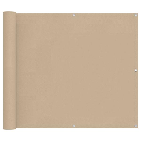 Grote foto vidaxl balkon scherm beige 100 x 400 cm oxford stof tuin en terras overige tuin en terras
