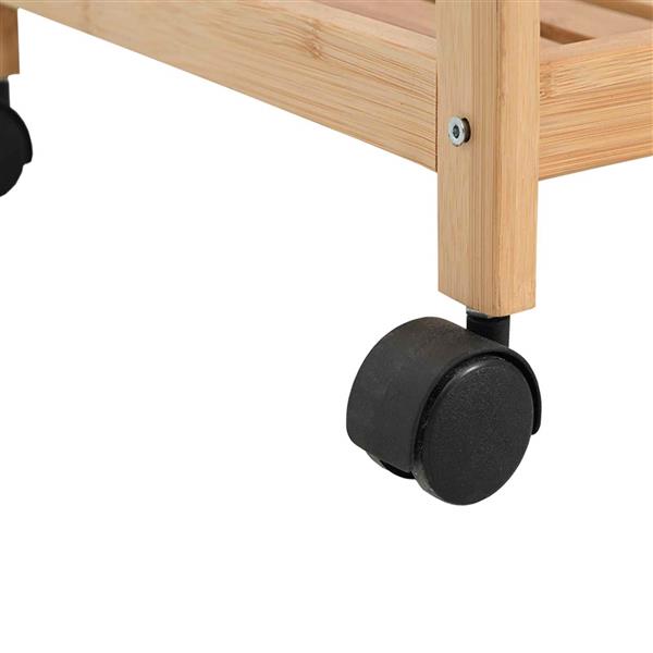 Grote foto vidaxl keukentrolley met wielen naturel 46 x 38 x 76 cm bamboe huis en inrichting keukenbenodigdheden