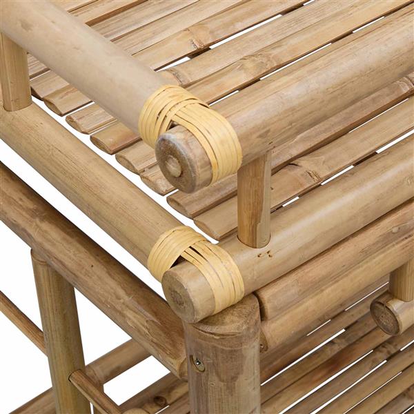 Grote foto vidaxl wijn trolley met wielen naturel 85 x 50 x 93 cm bamboe huis en inrichting keukenbenodigdheden