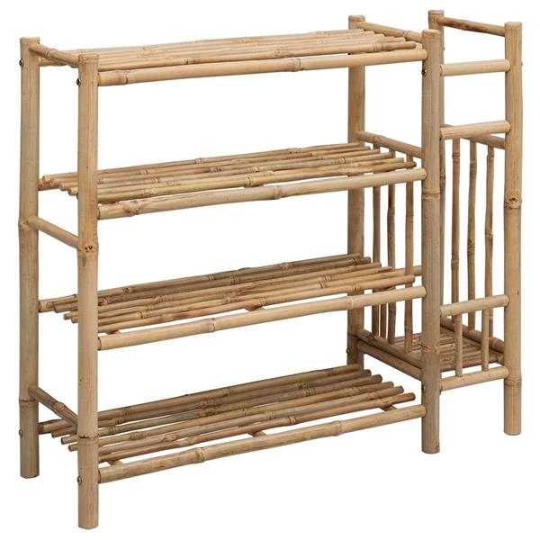 Grote foto vidaxl schoenenrek met plank met opslag naturel 88 x 27 x 80 cm bamboe huis en inrichting overige