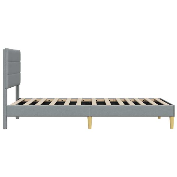 Grote foto vidaxl bedframe met hoofdeinde lichtgrijs 100 x 200 cm stof antiek en kunst stoelen en banken