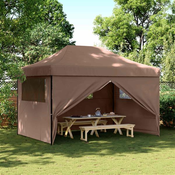 Grote foto vidaxl partytent bruin 279 x 410 x 315 cm oxford stof tuin en terras overige tuin en terras