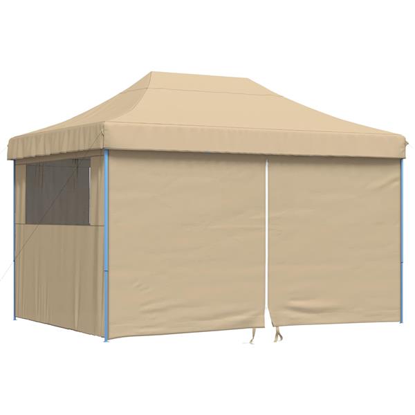 Grote foto vidaxl partytent beige 279 x 410 x 315 cm oxford stof tuin en terras overige tuin en terras