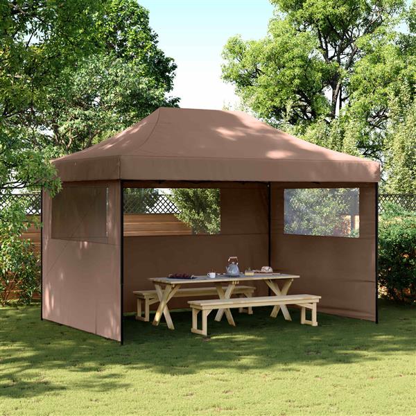 Grote foto vidaxl partytent bruin 279 x 410 x 315 cm oxford stof tuin en terras overige tuin en terras