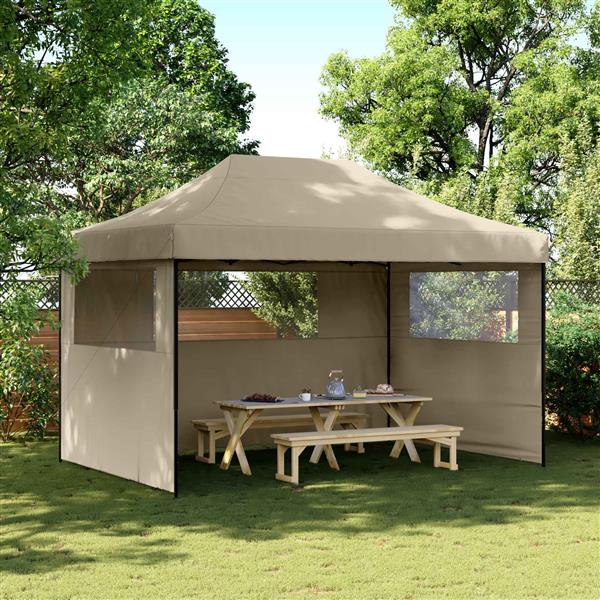 Grote foto vidaxl partytent taupe 279 x 410 x 315 cm oxford stof tuin en terras overige tuin en terras