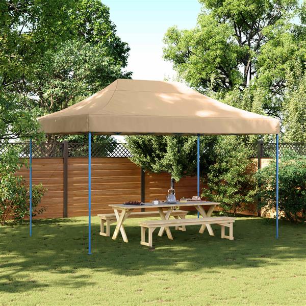 Grote foto vidaxl partytent beige 279 x 410 x 315 cm oxford stof tuin en terras overige tuin en terras