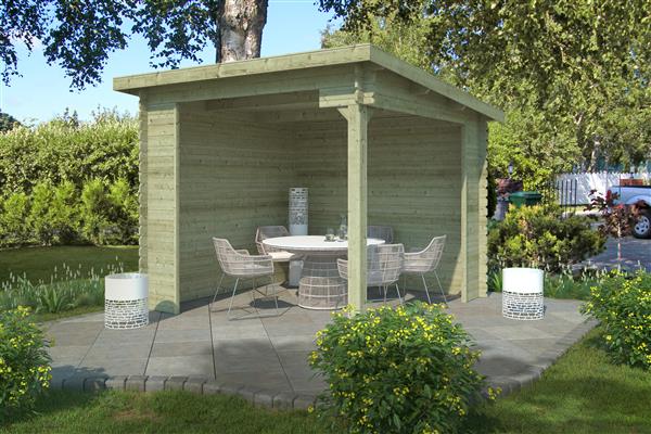 Grote foto overkapping lara 275x275 tuin en terras tuinhuisjes en blokhutten