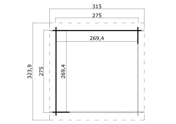 Grote foto overkapping lara 275x275 tuin en terras tuinhuisjes en blokhutten