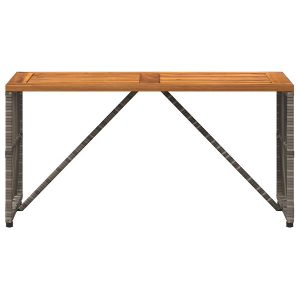 Grote foto vidaxl buiten tafel grijs 80 x 40 x 40 cm staal en poly rattan tuin en terras tuinmeubelen