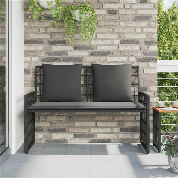 Grote foto vidaxl tuinbank effen zwart en donkergrijs 116 x 55 x 82 cm tuin en terras tuinmeubelen