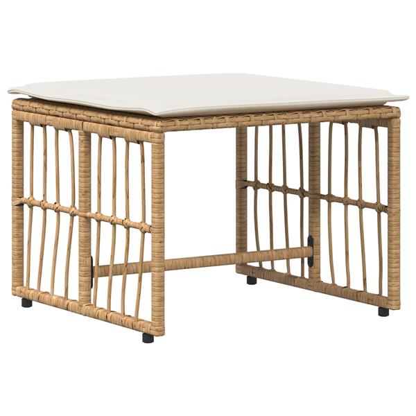 Grote foto vidaxl buitenmeubelset 5 pcs natuurlijk en cr me wit tuin en terras tuinmeubelen