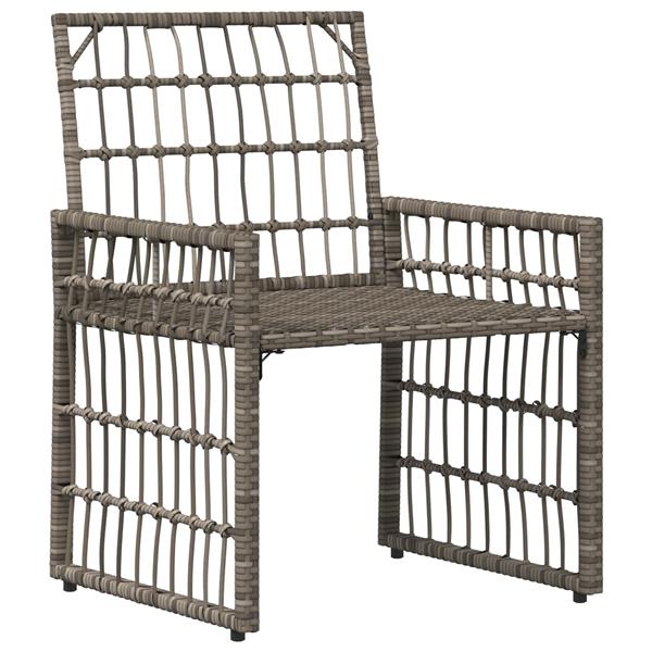 Grote foto vidaxl buitenmeubelset 5 pcs zwart en donkergrijs staal en poly rattan tuin en terras tuinmeubelen