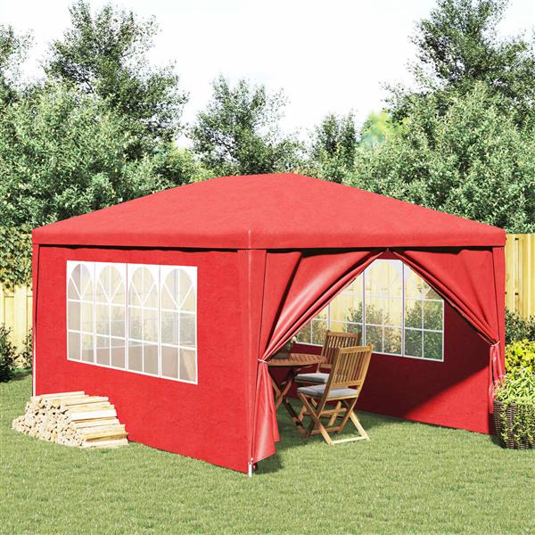 Grote foto vidaxl partytent met wand rood 400 x 300 x 255 cm tuin en terras overige tuin en terras