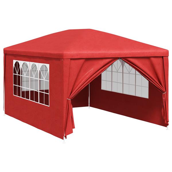Grote foto vidaxl partytent met wand rood 400 x 300 x 255 cm tuin en terras overige tuin en terras