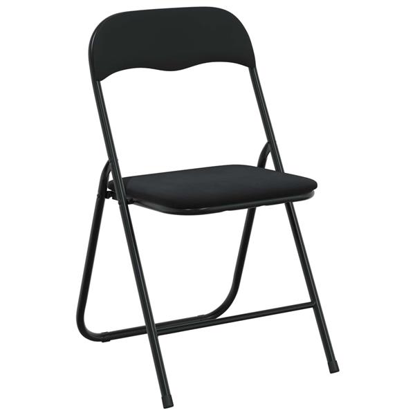 Grote foto vidaxl inklapbare stoel 2 pcs zwart 48 x 44 x 78 cm fluweel huis en inrichting stoelen