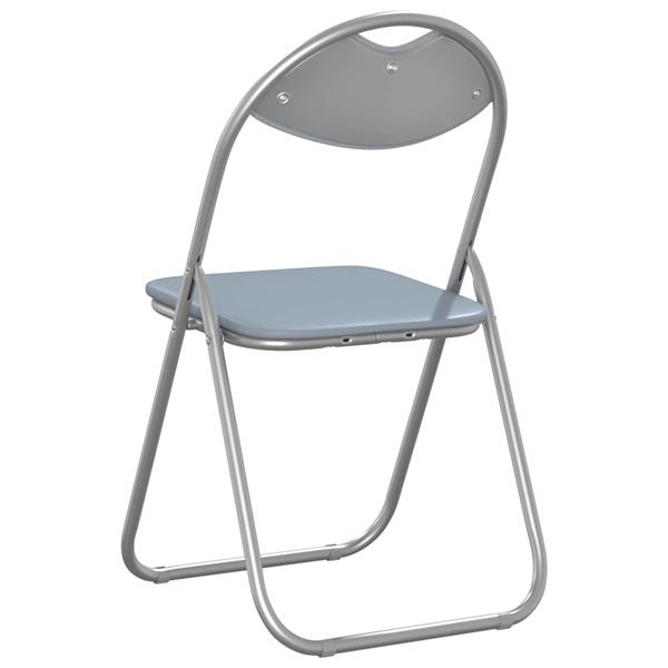 Grote foto vidaxl inklapbare stoel 8 pcs grijs 48 x 43 5 x 81 cm nep leer huis en inrichting stoelen