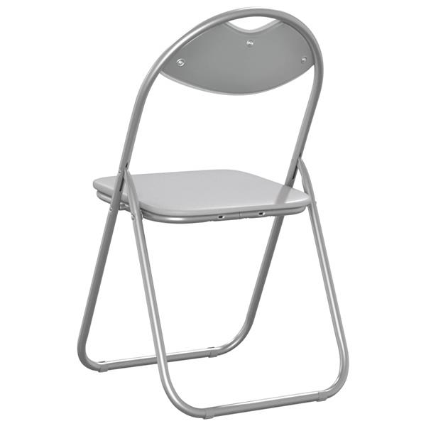 Grote foto vidaxl inklapbare stoel 8 pcs wit en grijs 48 x 43 5 x 81 cm nep leer huis en inrichting stoelen