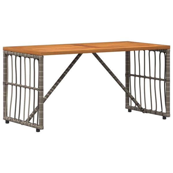 Grote foto vidaxl buiten tafel grijs 80 x 40 x 40 cm staal en poly rattan tuin en terras tuinmeubelen